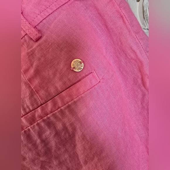 Lilly Pulitzer Women’s Pink Aldora 100% Linen Short Size 12 - Picture 5 of 6
